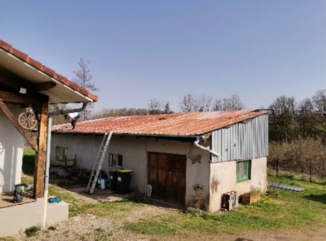 Toiture maison ancienne avant réhabilitation, Sundgau (68)